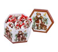 LOLAhome Caja Decorada con 14 Bolas para Decoración de Árbol de Navidad de 7,5 cm (Papá Noel)