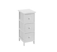 LOLAhome Cajonera Blanca de Madera de paulonia con 3 cajones de 26x32x64 cm