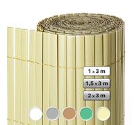 LOLAhome Cañizo PVC de Doble Cara Beige 3x1 Metros | Resistente 1.200 gr/m2, Decorativo y Fácil Instalación | Alta Privacidad y Ocultación para Valla, Jardín, Balcón o Terraza