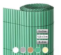 LOLAhome Cañizo PVC de Doble Cara Verde 3x1,5 Metros | Resistente 1.200 gr/m2, Decorativo y Fácil Instalación | Alta Privacidad y Ocultación para Valla, Jardín, Balcón o Terraza