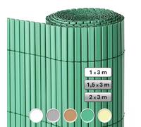 LOLAhome Cañizo PVC de Doble Cara Verde 3x1 Metros | Resistente 1.200 gr/m2, Decorativo y Fácil Instalación | Alta Privacidad y Ocultación para Valla, Jardín, Balcón o Terraza