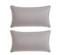 LOLAhome - Cojines sofá con Relleno Incluido, Set de 2 Cojines de 50x30 cm, Tela de loneta GrisCojín Decorativo Rectangular Cama o sofá, Decoración habitación o salón