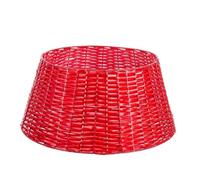 LOLAhome Cubre pie Desmontable para árbol de Navidad de Mimbre Natural Rojo | Tapa patas de aspecto rústico y festivo para que tu árbol luzca perfecto. Protege el suelo y realza los adornos colgados.