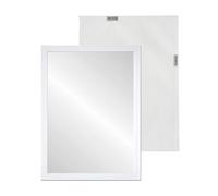 LOLAhome - Espejo de Pared Rectangular con Marco Blanco de plástico para recibidor. Diseño Funcional y Duradero Que aporta Estilo y Visibilidad a Cualquier habitación. Medidas 76x56 cm.