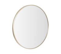 LOLAhome Espejo de Pared Redondo con Borde de Aluminio Dorado de Estilo Moderno y Sencillo Adecuado para Decoración, Recibidor, Baño, Dormitorio, Tocador y Vestidor