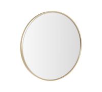 LOLAhome Espejo de Pared Redondo con Borde de Aluminio Dorado de Estilo Moderno y Sencillo Adecuado para Decoración, Recibidor, Baño, Dormitorio, Tocador y Vestidor