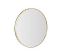 LOLAhome Espejo de Pared Redondo con Borde de Aluminio Dorado de Estilo Moderno y Sencillo Adecuado para Decoración, Recibidor, Baño, Dormitorio, Tocador y Vestidor