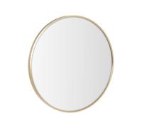 LOLAhome - Espejo de Pared Redondo con Marco de Aluminio Dorado de 60 cm. Espejo con Colgador de Estilo Moderno y Sencillo Adecuado para decoración, recibidor, baño, Dormitorio y vestidor