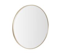 LOLAhome - Espejo de Pared Redondo con Marco de Aluminio Dorado de 80 cm. Espejo con Colgador de Estilo Moderno y Sencillo Adecuado para decoración, recibidor, baño, Dormitorio y vestidor