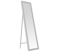 LOLAhome Espejo de Pie, Color Blanco con Textura, de Cuerpo Entero, Marco de Plástico, Forma Rectangular de 37x157 cm, para Dormitorio, salón, Cuarto de baño, Pasillo…