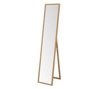LOLAhome - Espejo de pie vestidor para Cuerpo Entero con Marco de 20mm de Madera Natural de 153x33 cm