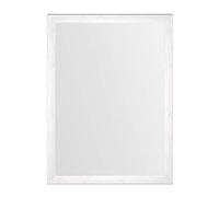 LOLAhome - Espejo Decorativo de Pared con Marco Laminado Blanco con veta de Madera para recibidor o Entrada de casa de 76x56 cm