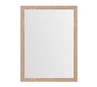 LOLAhome - Espejo Decorativo de Pared con Marco Laminado Color Roble para recibidor o Entrada de casa de 76x56 cm