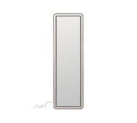 LOLAhome Espejo vestidor Rectangular táctil con luz LED, Marco Dorado de Aluminio, 160x50 cm, Anclaje Vertical/Horizontal, Sensor on/Off, con Enchufe Europeo, Listo para Colgar