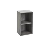 LOLAhome Estantería Cubo de Madera para Despacho, Librería, Dormitorio o Despensa (Gris, 2 estantes (54 cm))