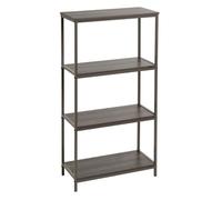 LOLAhome Estantería Cubo de Metal Gris con 4 estantes de Madera de 60x30x116 cm
