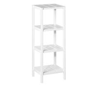 LOLAhome Estanteria de 4 baldas de Madera, Color Blanco. Rectangular 37x33x110 cm. para Baño.Fácil Montaje