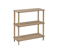 LOLAhome Estantería de Pino Natural Beige con 3 baldas nórdica para salón Vitta