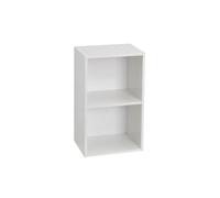 LOLAhome - Estantería Librería Cubo con 2 Estantes de Tablero de Laminado Color Blanco de 54x30x24. Mueble para Despacho, Librería, Dormitorio o Despensa. Soporta 10 kg. Requiere Montaje