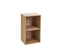 LOLAhome Estantería Librería Cubo con 2 estantes de Tablero de Laminado Color Natural para Despacho, Librería, Dormitorio o Despensa de 30x54 cm