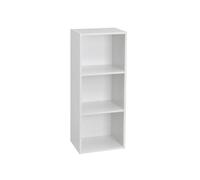 LOLAhome - Estantería Librería Cubo con 3 Estantes de Tablero de Laminado Color Blanco de 80x30x24. Mueble para Despacho, Librería, Dormitorio o Despensa. Soporta 15 kg. Requiere Montaje