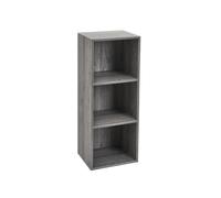 LOLAhome - Estantería Librería Cubo con 3 Estantes de Tablero de Laminado Color Gris de 80x30x24. Mueble para Despacho, Librería, Dormitorio o Despensa. Soporta 15 kg. Requiere Montaje