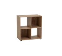 LOLAhome Estantería Librería Cubo con 4 estantes de Tablero de Laminado Color Natural para Despacho, Librería, Dormitorio o Despensa de 60x60 cm