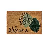 LOLAhome Felpudo Antideslizante Hojas de Fibra de Coco Natural de 60x40 cm