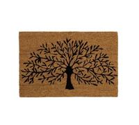 LOLAhome - Felpudo Árbol de la Vida en Fibra de Coco Natural de 40x60 cm. Resistente, Antideslizante y Absorbente. Protege tu Entrada con un diseño Oriental Atemporal Que Elimina la Suciedad.