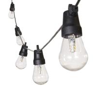 LOLAhome Guirnalda luces exterior 5 Metros + 12 LEDs 1.5W, 3.000K, 1.080Lm | IP-44 | 12 Bombillas incluidas reemplazables G4 | Ampliable extensible | Para Exterior Jardín, Terraza | Modelo Quinta