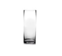 LOLAhome - Jarrón Cilíndrico de Cristal Transparente Decorativo de Diseño Redondo de Ø 15x40 cm, Resistente y Elegante, para Decoración de Interiores, arreglos Florales, Centros de Mesa