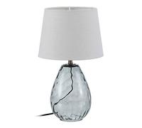 LOLAhome Lámpara de mesa Cristal Gris 25 x 25 x 41 cm