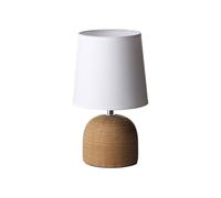 LOLAhome - Lámpara de mesita de noche clásica Bretaña en cerámica beige de 16x27,5 cm. Diseño muy equilibrado y elegante. Ilumina y decora tu dormitorio aportando un toque tradicional.