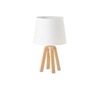 LOLAhome Lámpara de mesita de Noche nórdica de Madera de Roble Beige, de ø 21x34 cm