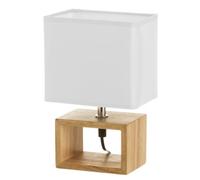 LOLAhome - Lámpara de mesita de noche nórdica Vitta en madera marrón de 24x10x15 cm. Diseño rectangular hueco. Ideal para tu dormitorio, aporta un estilo actual y luz muy acogedora.