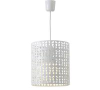 LOLAhome - Lámpara de techo árabe blanca de metal de 23x25 cm con diseño calado de motivos arábigos. Ideal para salón o dormitorio crea ambientes acogedores y exóticos con luz de reflejos