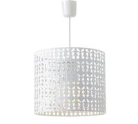 LOLAhome - Lámpara de techo árabe blanca de metal para cocina, diseño exótico calado con motivos arábigos. Crea ambientes acogedores con luz y reflejos únicos. Medidas 25x30x30 cm.
