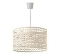 LOLAhome - Lámpara de techo provenzal beige de metal de 30x18 cm con diseño calado de flores. para iluminar la entrada con un estilo acogedor creando bonitos efectos de luz y reflejos cálidos