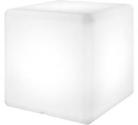 LolaHome Lámpara exterior decorativa de plástico blanca de 40x40x40 cm