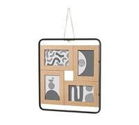 LOLAhome Marco de Fotos múltiple para 4 Fotos de Madera y Metal Natural de 34x39 cm