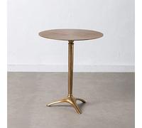LOLAhome Mesa Auxiliar Pedestal de Aluminio Dorada de Ø 54x64 cm