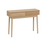 LOLAhome - Mesa Consola Naroa de Madera Color Natural con 2 Cajones de 100x30x75 cm. Mueble para Recibidor o Entrada