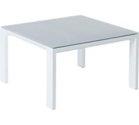 LolaHome Mesa de centro de exterior blanca de aluminio para terraza