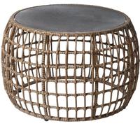 LolaHome Mesa de centro de interior y exterior marrón de acero para terraza
