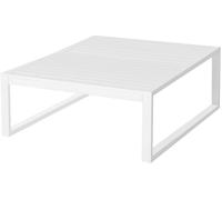 LolaHome Mesa de centro de jardín laminada Io de aluminio blanca