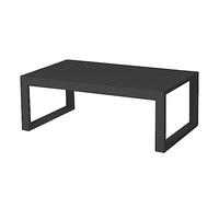 LOLAhome Mesa de Centro laminada de jardín Io de Aluminio Gris Oscuro de 90x50x45 cm, certificación Contract, Tratamiento Epoxi para Exterior, Ligera y Resistente - Colección IO