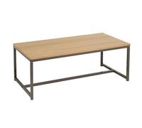LOLAhome - Mesa de Centro, Mesa Auxiliar para Salón o Comedor Sala de Estar Balcón OficinaMesita Baja Sofá, Madera y Acero, 100x36x50 CM Moka