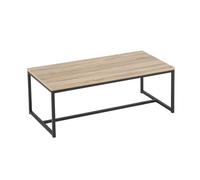 LOLAhome - Mesa de Centro, Mesa Auxiliar para Salón o Comedor Sala de Estar Balcón OficinaMesita Baja Sofá, Madera y Acero, 100x36x50 CM, Natural y Negro