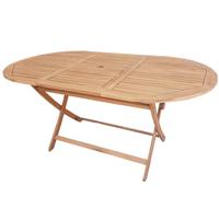 LolaHome Mesa de comedor plegable de madera sostenible de acacia natural