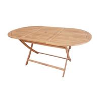 LOLAhome Mesa de Comedor Plegable Kate de Madera sostenible de Acacia Natural de 160x85x74 cm